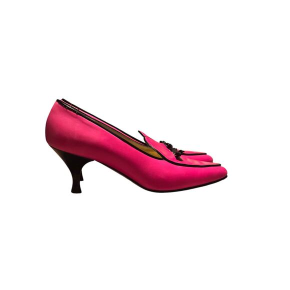 Isaac Mizrahi Barbie pink kitten heel with micro bow detail 5.5 Leather sole - Picture 4 of 7